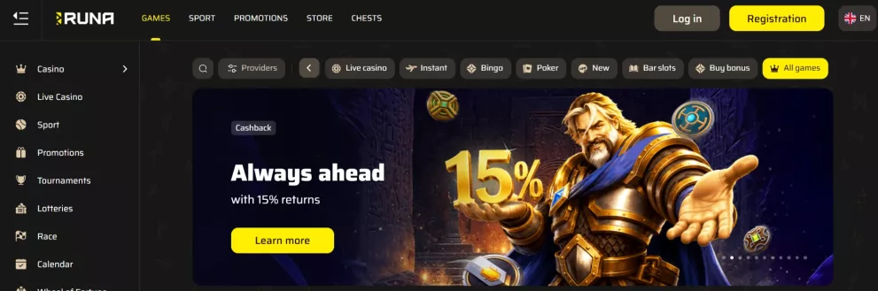 Runa Casino — Fino a 2000€ e 600 Giri Gratis per i nuovi giocatori italiani